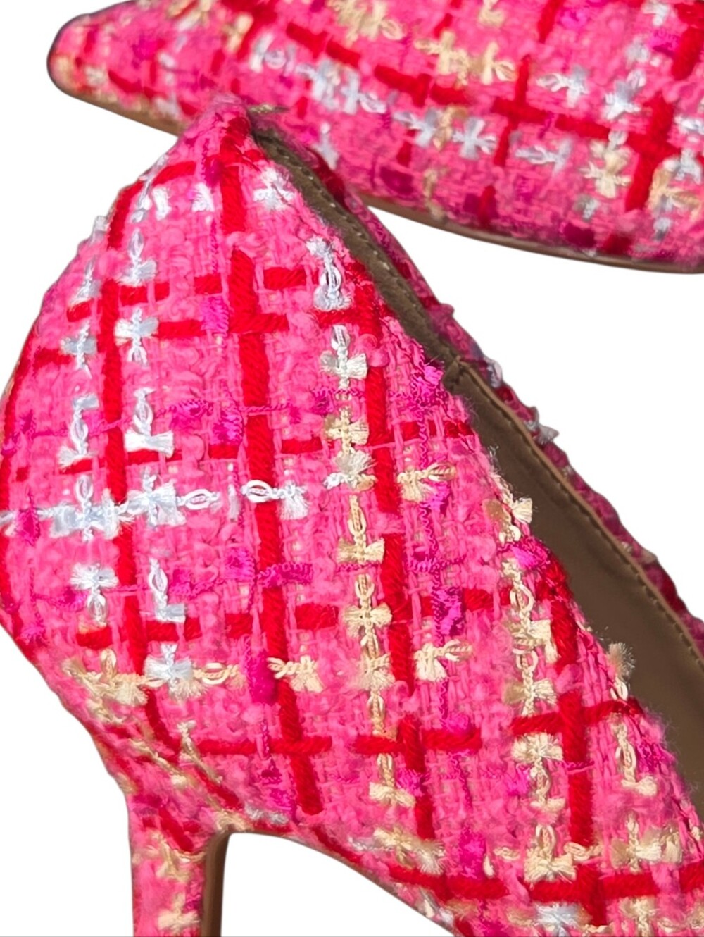 Ann Taylor Womens Pink Charm Tweed Point Toe Azra Pumps Heels Size 9 - Picture 5 of 10